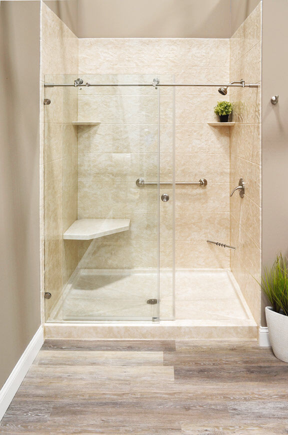 glamerous shower in a newly remodeled bathroom